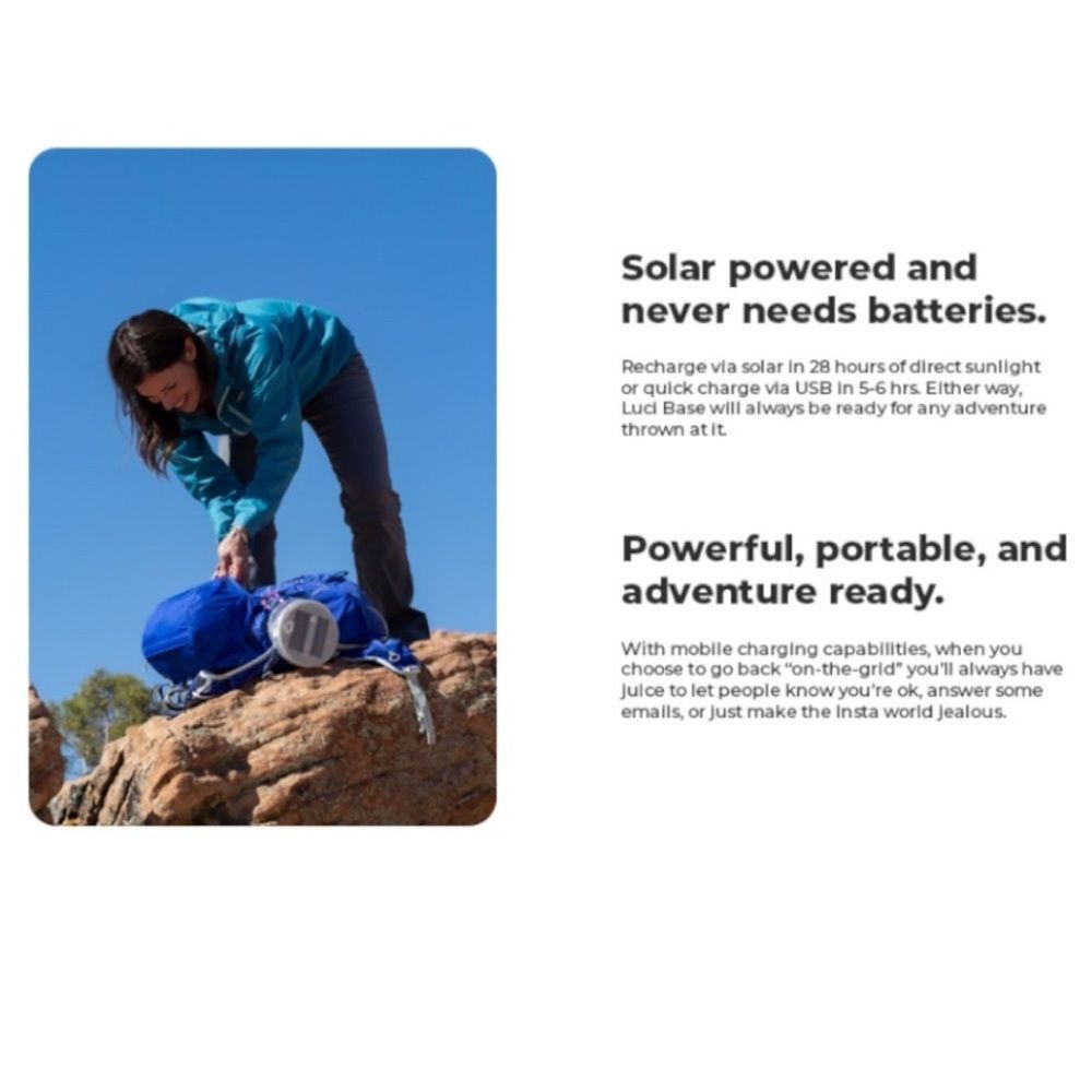 MPOWERD Luci Base: All-in-One Solar Inflatable Light + Phone Charger - Picture 11 of 17